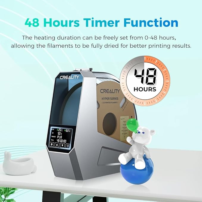 Official Creality Filament Dryer, Space Pi Filament Dryer, 360° Fast Heating 3D Printer Filament Dry Box, Filament Storage with 110W PTC Heater LCD Touch Screen One-Key Set - Image 2