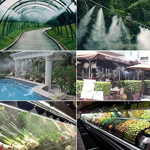 20 Pack Brass Misting Nozzles Tees, Brass Spray Nozzles for Greenhouse Landscaping Humidification, Dust Control Mist Nozzle Sprinkler for Outdoor Cooling System 0.012 Orifice (0.3 mm) 10/24 UNC Garden - Image 5