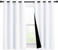 NICETOWN Pure White 100% Blackout Lined Curtains, 2 Thick Layers Completely Blackout Window Treatment Panels Thermal Insulated Drapes for Kitchen (1 Pair, 46" Width x 54" Length Each Panel) by NICETOWN