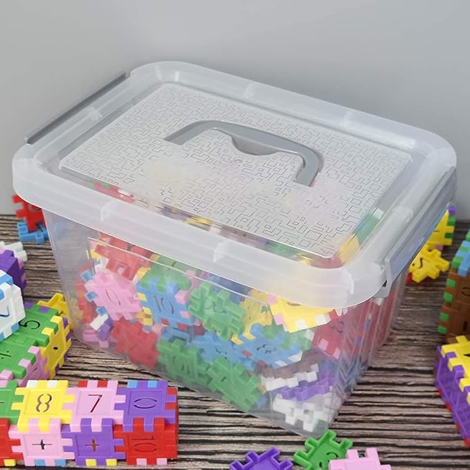 6 Liter Plastic Bins with Lids, Clear Storage Boxes Set of 6 - Image 6