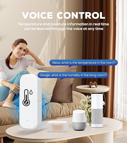 ZigBee Indoor Temperature and Humidity Sensor,Compatible with Alexa and Google Home,for Home,Greenhouses Accessories,Garages,Office 3Pack(No Include Battery) - Image 4