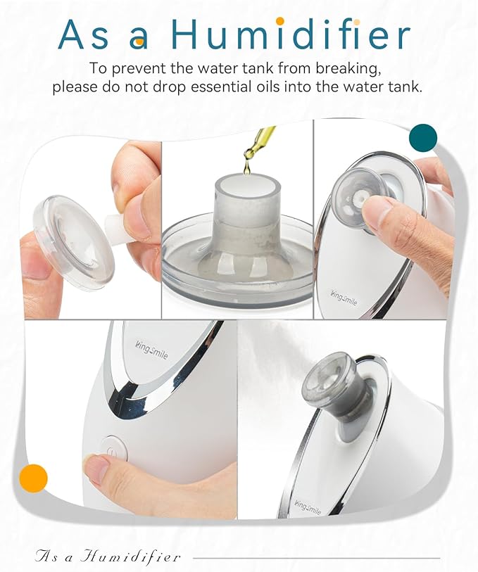 Kingsmile Facial Steamer, 3 in 1 Face Steamer for Facial,Compact NanoSteamer with Aromatherapy,Face Humidifier - Adjustable Nozzle, Warm Mist Steamer for Home SPA, Stainless Steel Skin Kit & Headband - Image 5