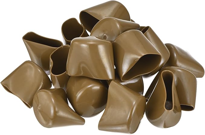 uxcell 20pcs Rubber End Caps 43mm ID Vinyl PVC Round Tube Bolt Cap Cover Screw Thread Protectors Light Brown - Image 4