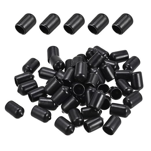 DMiotech 100 Pack 9mm ID Black Screw Thread Protectors Rubber End Caps Bolt Covers for Screw Bolt Furniture Pipe by DMiotech