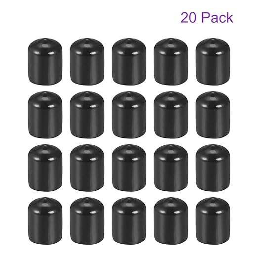 DMiotech 20 Pack 5/8" ID Black Screw Thread Protectors Rubber End Caps Bolt Covers for Screw Bolt Furniture Pipe - Image 6