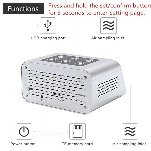 Air Quality Monitor Indoor AQI Dust Meter Pollution Tester Particle Counter (PM+TVOC+HCHO+CO2) - Image 9