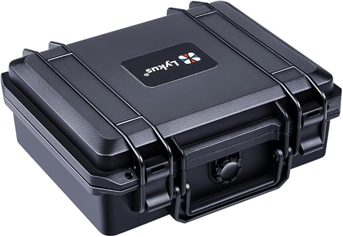 Lykus HC-2510 Waterproof Hard Case with Foam, Interior Size 9.8x7.5x3.7 inch, Suitable for Osmo Pocket/Action/Mobile, Insta360 X5/Ace Pro/Go, GoPro Hero, Coins, Small Electronics and More by Lykus