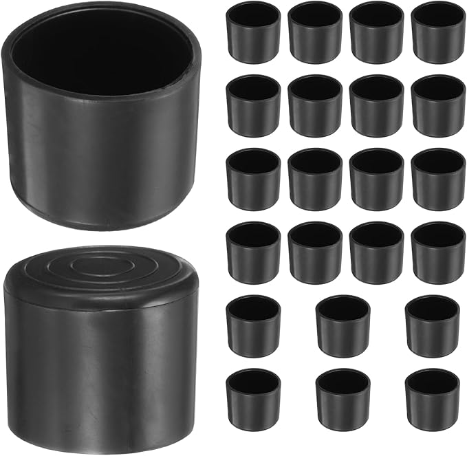 uxcell 24pcs Round Chair Leg Caps 28mm/1.1" PVC Chair Leg Floor Protectors Non-Slip Chair Feet Covers for Hardwood Floors Furniture Protectors, Black by uxcell