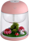 Micro Landscape Humidifier with Changing Led Light,Adjustable Mist Mode, Waterless Auto Shut-off,for Bedroom,Office,Car (pink) by AEKAN