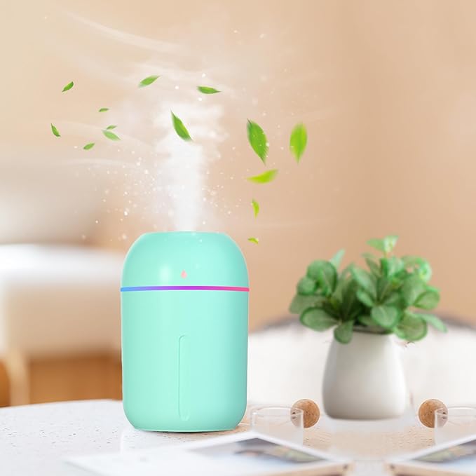 Small Humidifier for Plants, Mini Humidifiers for Bedroom, Portable Humidifiers for Car, Travel Humidifiers for Hotel, Desk Humidifiers for Office, USB Personal Humidifier, Auto Shut-Off, 330ml by Kiusiy