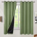 BGment Thermal Insulated 100% Blackout Curtains for Bedroom with Black Liner, Double Layer Full Room Darkening Noise Reducing Grommet Curtain (52 x 63 Inch, Grass Green, 2 Panels) by BGment