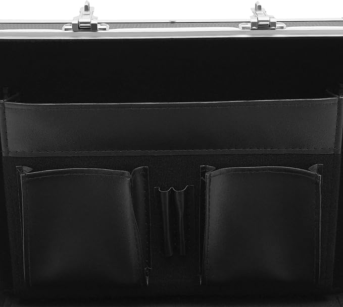Metal Locking File Organizer Box, 13.8*10*13.4 inch Portable Locking Storage Box w/Lock for Filing Letters & Documents, File Storage Box for Offices, Hotels, Schools, Shopping Malls (Black) - Image 4