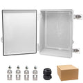 Waterproof Electrical Box, IP67 Junction Box Stainless Steel Latch Hinged Grey Cover Project Enclosure with Wall Bracket 14.6" x 10.6" x 5.9" by YETLEBOX