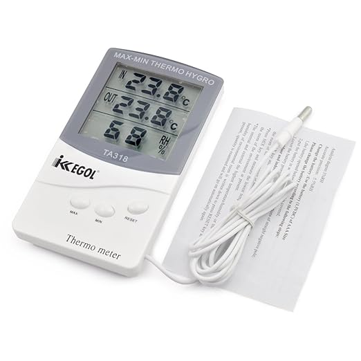 iKKEGOL Dual Sensor LCD Display Indoor Outdoor Digital Thermometer Hygrometer with Max Min Memory - Image 6