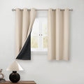 BGment Short 100% Blackout Curtains for Bedroom, Thermal Insulated Energy Efficiency Noise Reducing Grommet Curtains 54 Inch Length with Liner for Small Window 2 Panels Each 42 Inch Wide, Champagne by BGment