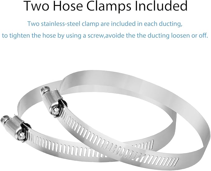 YIJUHOU 4 Inch 16FT Dryer Vent Hose, Flexible Aluminum air ducting for Clothes Dryer, Grow Tent, Include 2 Clamps - Image 4