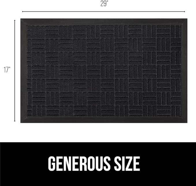 GORILLA GRIP 100% Waterproof All-Season WeatherMax Doormat US Designed Natural Rubber, Stain and Fade Resistant, Low Profile Indoor Outdoor Door Mats, Easy Clean Patio Mat, 17x29, Midnight Maze - Image 2