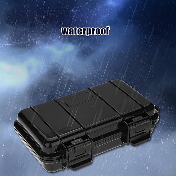 Tbest Outdoor Waterproof Shockproof Airtight Survival Box Storage Container Case Carry Box Black Dry Storage Box for Fishing Camping Hiking Outdoor Activities - Image 7