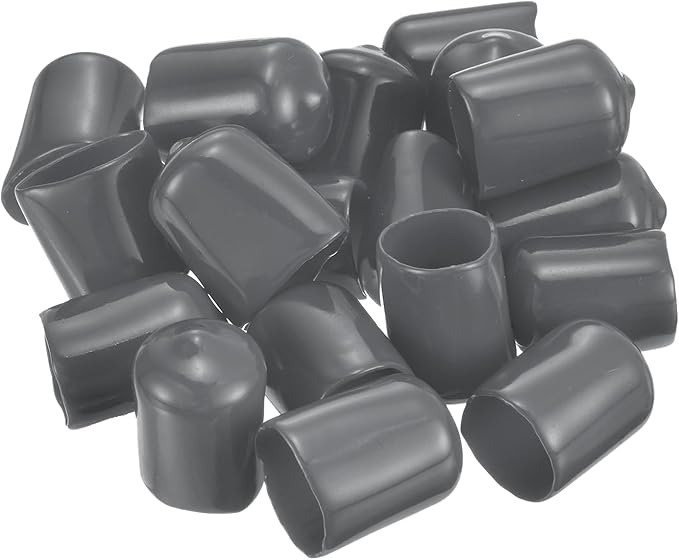 uxcell 20pcs Rubber End Caps 14.5mm ID Vinyl Round Tube Bolt Cap Cover Thread Protectors Dark Grey - Image 4