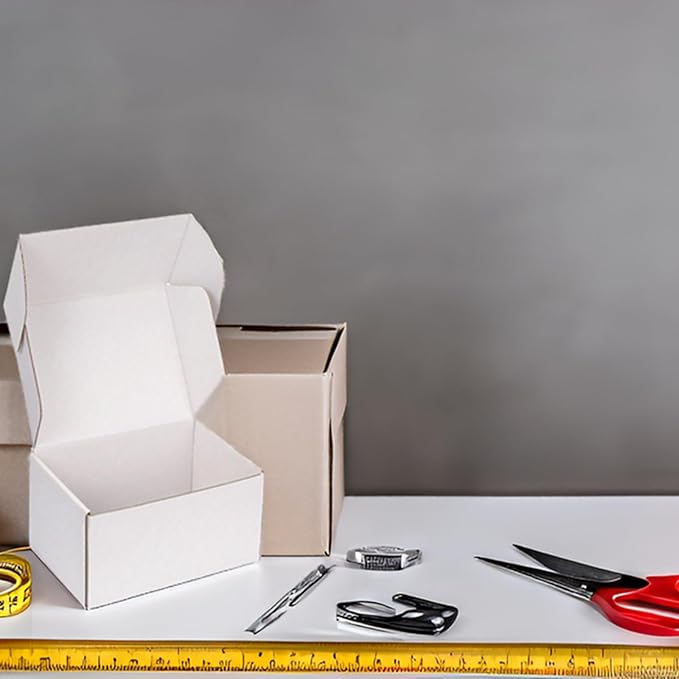 Small Shipping Boxes 6x6x4 Inch (25 Pack) - Sturdy White Corrugated Cardboard Boxes for Small Business, Ecommerce, Mailing & Packaging | Recyclable Gift & Storage Boxes - Image 3