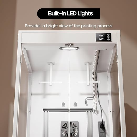 3D Printer Cabinet, 3D Printer Enclosure with Ventilation, Thermo-Hygrometer and LED Light, Effectively Noise Reduction, Fits 3D Printers Up to 23''W x 22.4''D x 25.4''H - Image 5