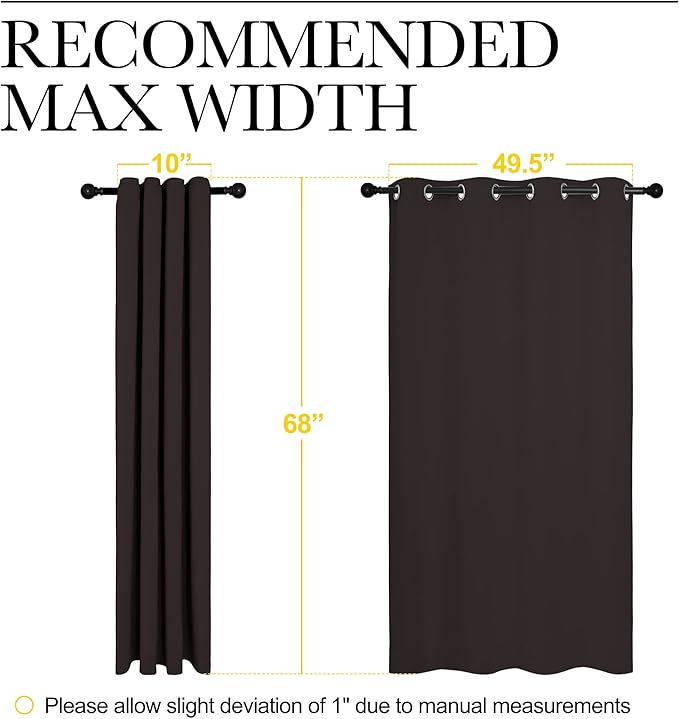 NICETOWN Blackout Curtain Panels for Bedroom Window, Triple Weave Microfiber Energy Saving Thermal Insulated Blackout Draperies and Drapes(2 PCs, 55 inches by 68 inches Each Panel, Toffee Brown) - Image 7