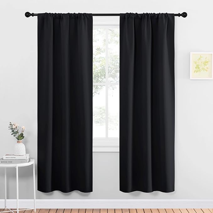 NICETOWN Halloween Black Out Curtain Panels for Kitchen - Energy Smart Decoration Thermal Insulating Blackout Drapes/Draperies for Small Window (2 Panels, 34 inches Wide by 72 inches Long) by NICETOWN