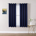 ChrisDowa Grommet Blackout Curtains for Bedroom and Living Room - 2 Panels Set Thermal Insulated Room Darkening Curtains (Navy Blue, 52W x 63L) by ChrisDowa
