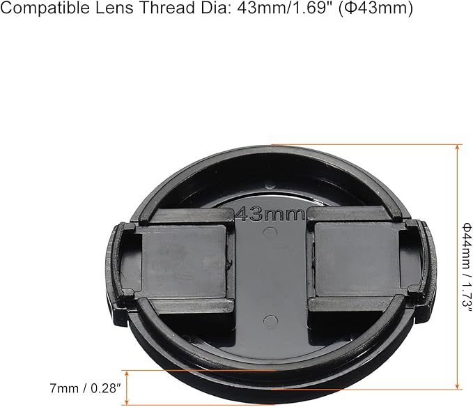 PATIKIL Camera Lens Cap, 2 Pack Sides Pinch Front Lens Cover with Microfiber Cleaning Cloth for 43mm Thread Universal DSLR Lenses for Nikon, for Fujifilm, for Pentax, for Leica - Image 2