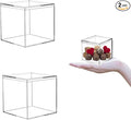 KissYou Acrylic Box with Lid 2 Pieces Small Clear Square Cube Small Mini Storage Box Plastic Containers Weddings, Party Gift Candy Boxes by KissYou