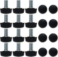uxcell M6 x 10 x 16mm Leveling Feet Adjustable Leveler Floor Protector for House Furniture Cabinet Table Chair Leg 20 Pack by uxcell