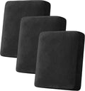 H.VERSAILTEX Velvet Stretch Couch Cushion Cover Plush Cushion Slipcover for Chair Loveseat Sofa Cushion Furniture Protector Seat Cushion Sofa Cover (3 Piece Sofa Cushion Covers, Black) by HVERSAILTEX