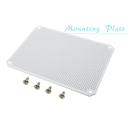 Zulkit Junction Box ABS Plastic Waterproof IP65 Electrical Boxes Hinged Shell Outdoor Universal Project Enclosure with Mounting Plate and Wall Brackets Grey (390x290x160 mm) - Image 4