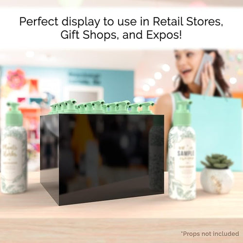 12" x 12" x 9" Acrylic Display Riser Box with One Open Side No Lid Glossy Black Versatile Square Merchandise Storage Bin or Retail Product Riser by Marketing Holders - Image 2