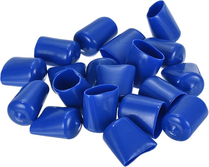 uxcell 20pcs Rubber End Caps 19mm ID Vinyl Round Tube Bolt Cap Cover Screw Thread Protectors Blue - Image 4