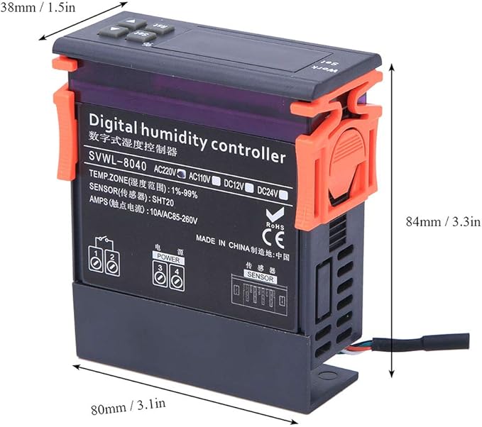 Oumefar AC 220V Digital Air Humidity Controller Range 1%-99% RH High Precision HM-40 Type Sensor Humidity Regulator for Measuring Air Humidity - Image 4
