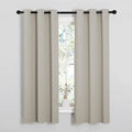 NICETOWN Kitchen Curtains, Short Curtains for Bedroom Windows, Thermal Insulated Room Darkening Curtain Panels for Girls Room, Cafe (Natural, 34" W by 63" L, 1 Pair) by NICETOWN
