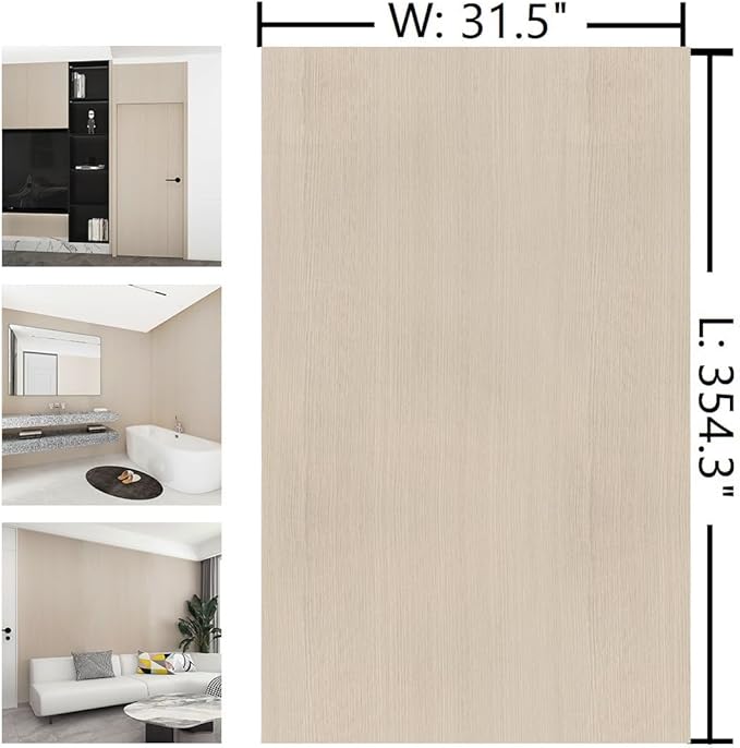 31"x354" Beige Wood Wallpaper Peel and Stick Modern Faux Wood Contact Paper Waterproof Self Adhesive Light Wood Grain Contact Paper for Bathroom Farmhouse Laundry Room Rent Friendly Wallpaper - Image 7
