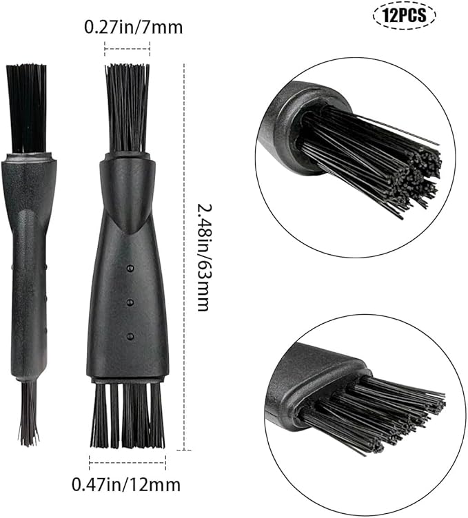 24pcs Men's Electric Shavers Cleaning Brush Double-Sided Shavers Brush Hair Brush Cleaner Tool Tiny Multi-Function Beard Brush Kit (Black) - Image 3