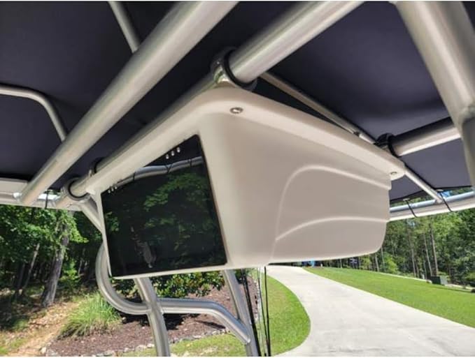 T-Top Electronic Box for Center Console Boats - Dry Storage, Lockable, Mounting Clamps Included Universal Design, Stereo, Radio, White - Image 2
