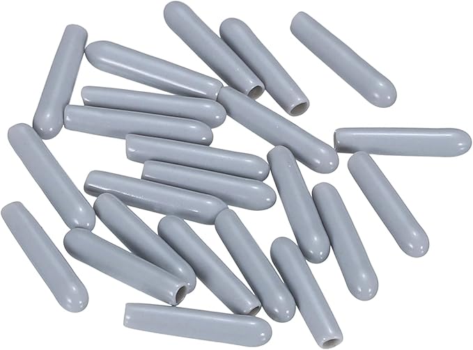 uxcell 20pcs Rubber End Caps 2mm ID Vinyl PVC Round Tube Bolt Cap Cover Screw Thread Protectors Grey - Image 4