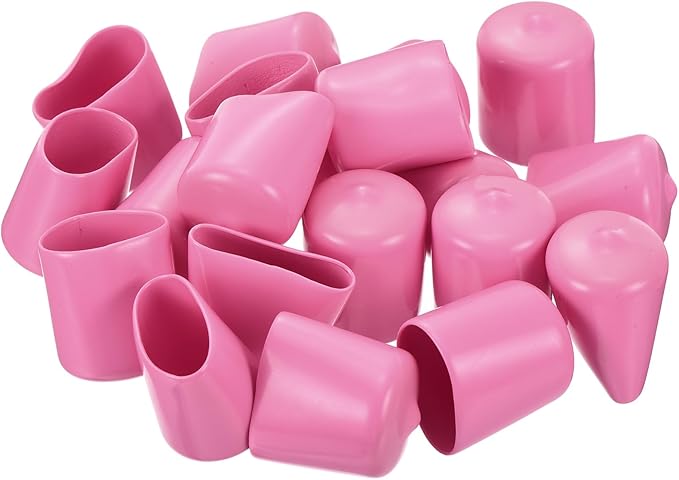uxcell 20pcs Rubber End Caps 22mm(7/8 inch) ID Vinyl PVC Round Tube Bolt Cap Cover Screw Thread Protectors Pink - Image 4