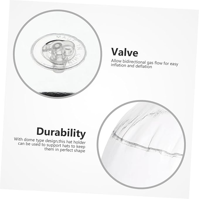 Inflatable PVC Hat Holder Baseball Cap Shaper Tabletop Support for Display and Storage Prevents Deformation Protects Hats in Closet Practical Form - Image 3