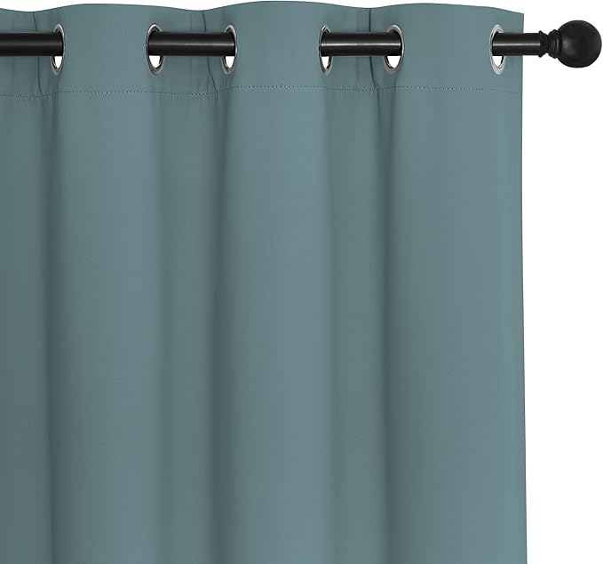 NICETOWN Blackout Curtains & Drapes - Privacy Thermal Efficiency Backdrop Curtains for Bedroom Room Divider Living Room Patio Sliding Glass Door, Wide 80 x Long 144 inch, Greyish Blue, 1 Panel - Image 7
