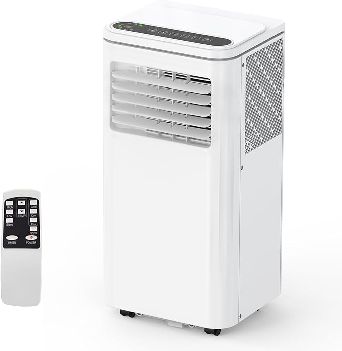 GarveeLife 10000 BTU Portable Air Conditioner, 3-in-1 Cooling, Dehumidifier & Fan - Fast Cooling, Quiet, 4-Way Swing, Auto & Sleep Modes, Remote, LCD Display, 24h Timer, Window Mount Kit - Cools up to by GarveeLife