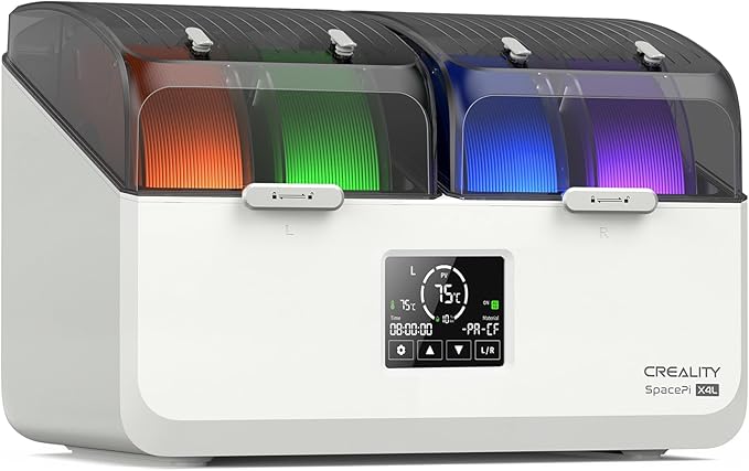 Official Creality Space Pi X4 Lite Filament Dryer, 4 Spools Filament Dry Box with Dual-Chamber Heated Storage, Max 75℃ Temerature, Independent Temperature Control for PLA, PETG, ABS, TPU, Nylon, ASA by Creality
