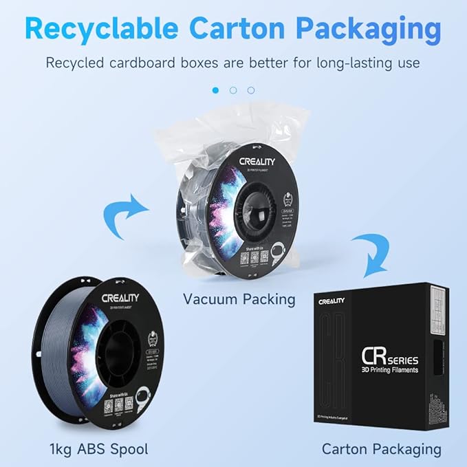 Creality ABS Filament 1.75mm, 3D Printer Filament, No-Tangling, Strong Bonding and Overhang Performance Dimensional Accuracy +/-0.02mm, 2.2lbs/Spool - Image 6