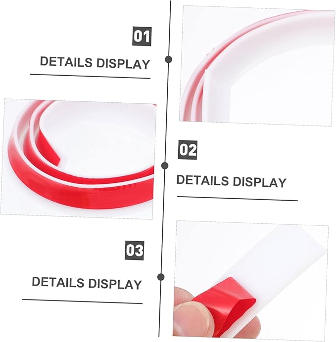 Housoutil 3pcs Self-adhesive Bathroom Strip Water Retaining Strip for Countertops Showers and Sinks and Easy to Clean Water Stopper for Home Use - Image 4