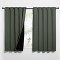 NICETOWN Dark Mallard 100% Blackout Lined Curtains, 2 Thick Layers Completely Blackout Window Treatment Thermal Insulated Drapes for Kitchen/Bedroom (1 Pair, 62" Width x 63" Length Each Panel) by NICETOWN