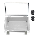 Zulkit Junction Box,IP67 Waterproof Electrical Box Hinged Clear Cover Stainless Steel Buckle Plastic Enclosure for Project w Mounting Plate Wall Bracket and 2 Cable Gland 10.2 x 6.3 x 3.9 Inch by Zulkit